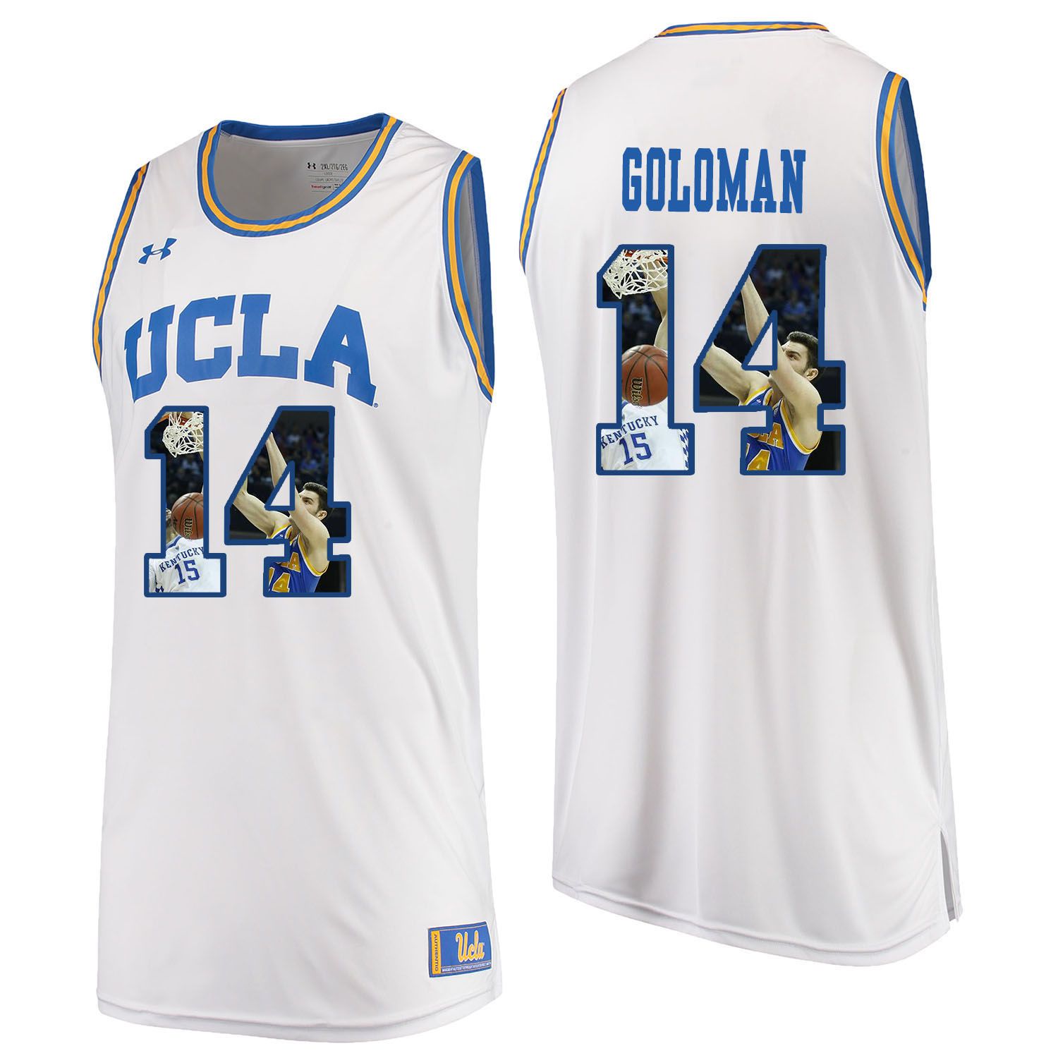 Men UCLA UA 14 Goloman White Fashion Edition Customized NCAA Jerseys